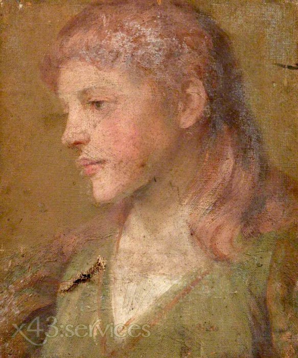 William Herbert Allen - Portraet eines Maedchens in einem gruenen Kleid - Portrait of a Girl in a Green Dress - zum Schließen ins Bild klicken
